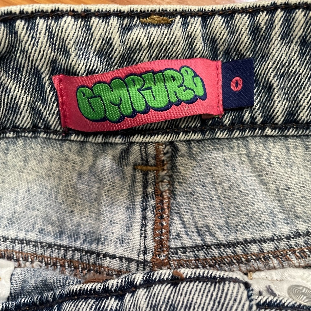 Zumiez Empyre Tori Courtney Wash Skate Denim Jeans Baggy High Rise Distressed 0 - Picture 12 of 16